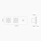 Modulo Triplo USB 30W & 4x Bipasso - Ottone Antico Bianco