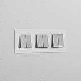 Interruttore a Bilanciere Triplo 6x – Pitturabile Nichel Lucido Bianco