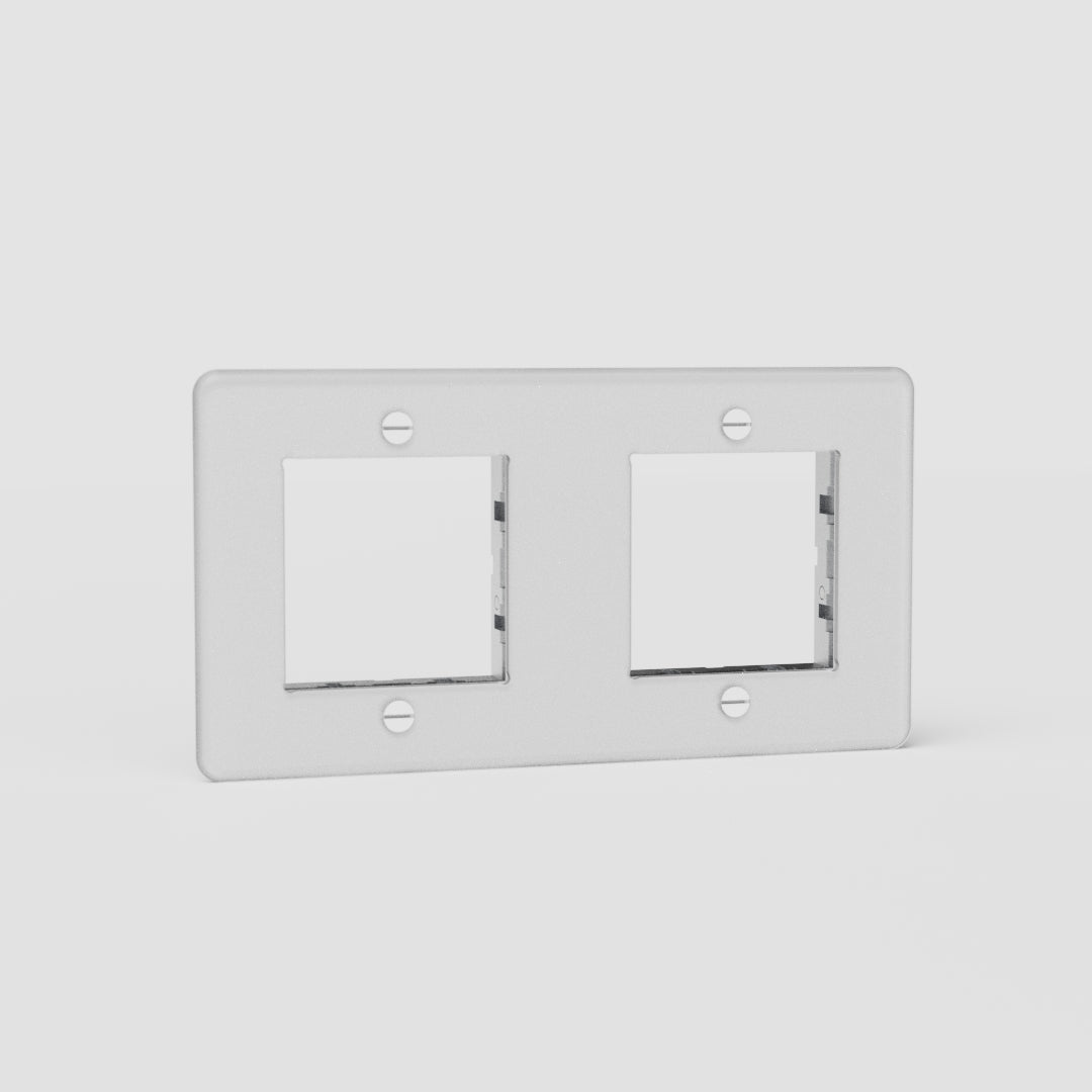 Placca Interruttore Doppia da 45mm in Trasparente Bianco - Accessorio Moderno per Casa Europea