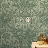 Doppio Modulo Levetta & Schuko Tondo - Trasparente Ottone Antico Bianco