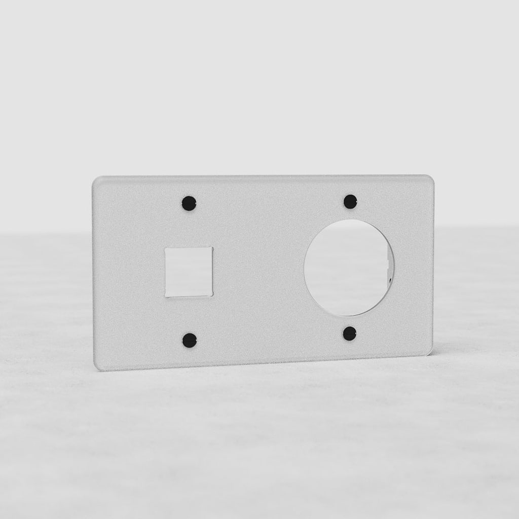 Doppia Placca 1x Keystone & 1x Modulo Tonda EU - Trasparente Nero