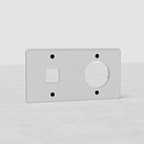 Doppia Placca 1x Keystone & 1x Modulo Tonda EU - Trasparente Nero