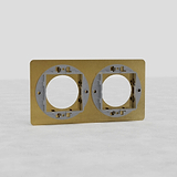 Placca Modulo Doppio Tonda EU - Ottone Antico