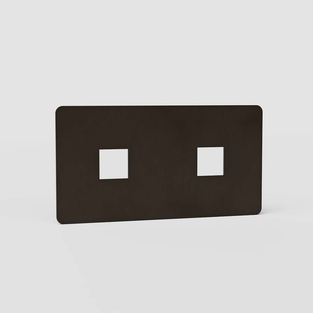 Placca Interruttore Doppia 2x Intaglio EU in Bronzo - Soluzione di Placca Interruttore di Classe