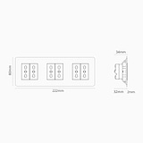 Modulo Triplo 6x Bipasso - Ottone Antico Bianco
