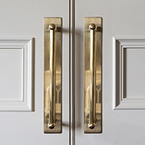 Harper Maniglia Singola con Placca 320mm - Ottone Antico