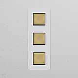 Interruttore a Bilanciere Triplo Verticale 3x – Pitturabile Ottone Antico Nero