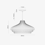 Brookfield Lampadario Grande in Vetro Scanalato - Nichel Lucido