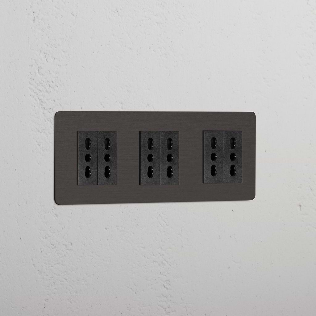 Modulo Triplo 6x Bipasso in Bronzo Nero