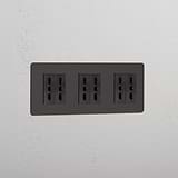 Modulo Triplo 6x Bipasso in Bronzo Nero