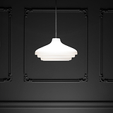 Brookfield Lampadario Grande in Vetro Opale - Nichel Lucido