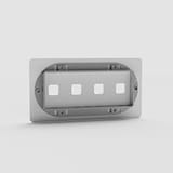 Placca Doppia Trasparente a Quattro Posizioni - Illuminazione Elegante su Sfondo Bianco