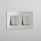 Interruttore a Quattro Posizioni in Nichel Lucido Trasparente Bianco - Strumento Versatile per Controllo della Luce