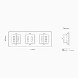 Modulo Triplo 6x Bipasso - Trasparente Bianco