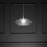 Brookfield Lampadario Grande in Vetro Scanalato - Nichel Lucido
