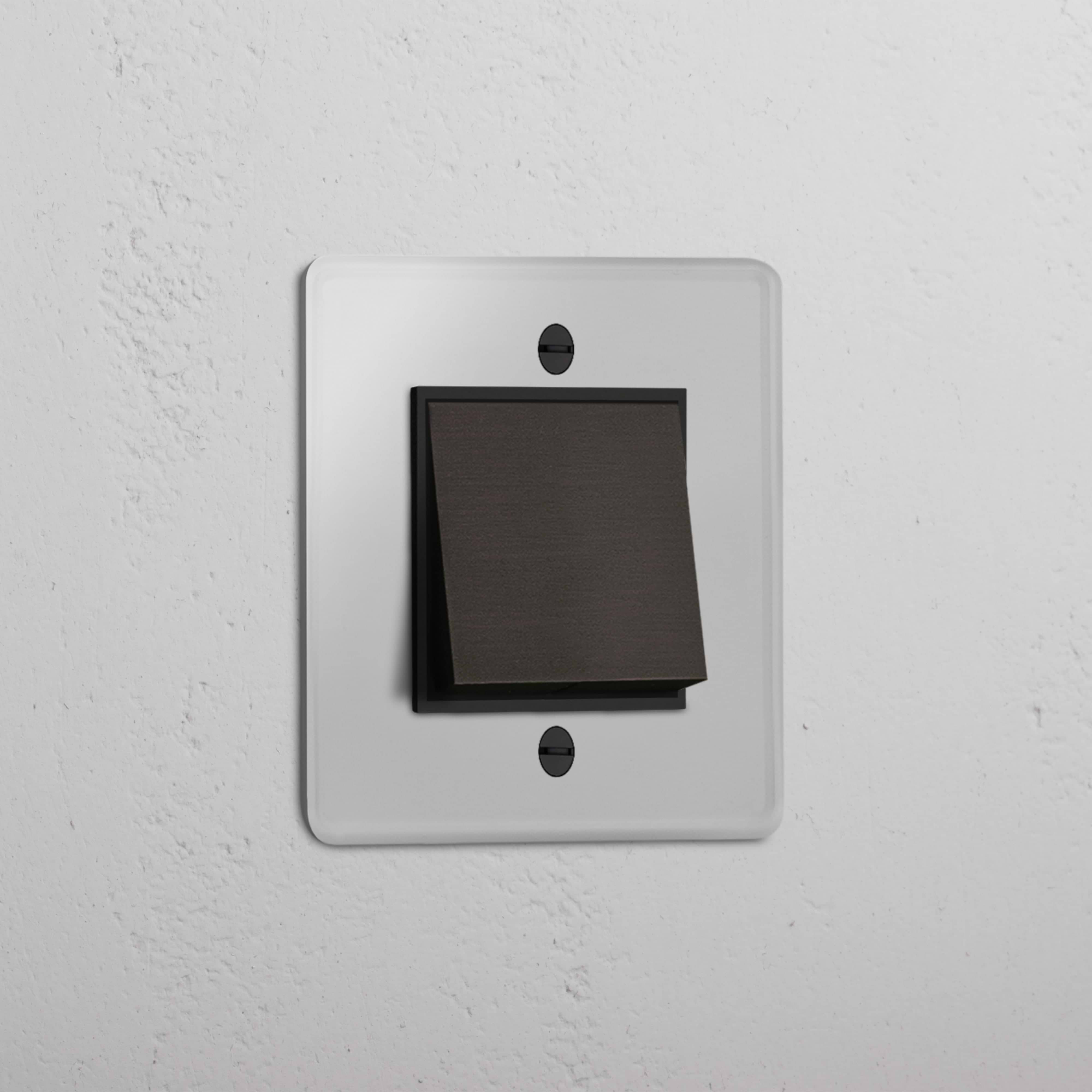 Interruttore Intermittente Singolo a Bilanciere in Bronzo Nero Trasparente - Accessorio Versatile per Controllo Luce