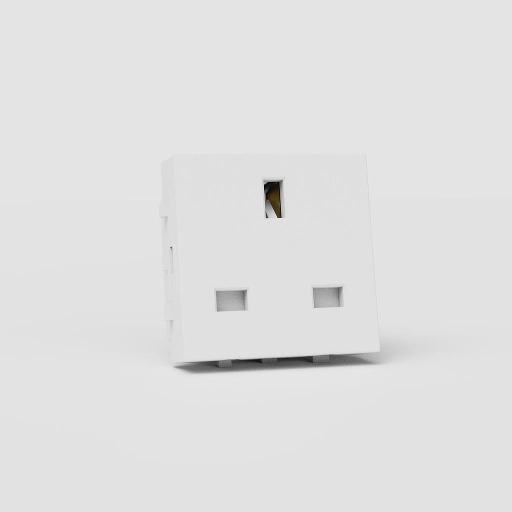 Modulo di Alimentazione UK Sicuro in Bianco - Connettore Elettrico Britannico Standard