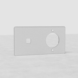 Doppia Placca 1x Interruttore & 1x Modulo Tonda EU - Trasparente Bianco
