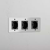 Modulo Triplo 3x Schuko/Bipasso in Nero Trasparente