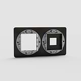 Placca Doppia con Keystone e 45mm in Bronzo - Elegante per Illuminazione Stile Vintage su Sfondo Bianco