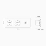 Modulo Triplo 3x Schuko/Bipasso - Ottone Antico Bianco
