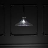 Hammersmith Lampadario Grande in Vetro Scanalato - Nichel Lucido