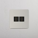 Accessorio Video Alta Definizione Doppio su Sfondo Bianco: Modulo HDMI Singolo 2x in Nichel Lucido Nero