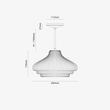 Brookfield Lampadario Medio in Vetro Scanalato - Ottone Antico