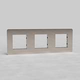 Placca Interruttore Triplo 45mm in Nichel Lucido EU - Accessorio Grande per Tre Controlli Luce