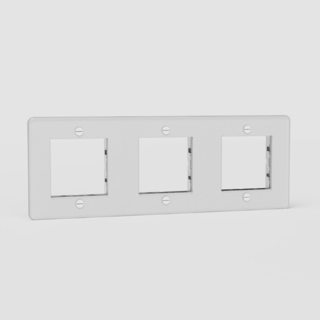 Placca Interruttore Triplo da 45mm EU in Trasparente Bianco - Accessorio Completo per Controllo Interruttore