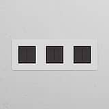 Interruttore a Bilanciere Triplo 6x – Pitturabile Bronzo Nero