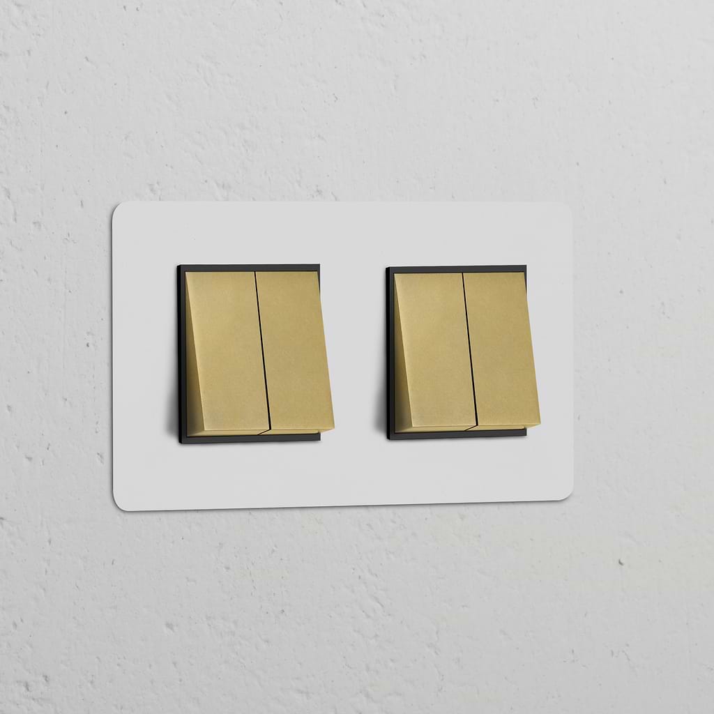 Interruttore a Bilanciere Doppio 4x – Pitturabile Ottone Antico Nero