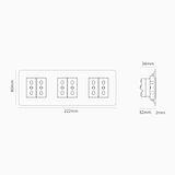 Modulo Triplo 6x Bipasso - Ottone Antico Bianco