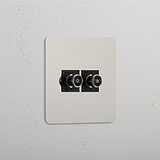 Accessorio Segnale TV Doppio in Nichel Lucido Nero - Modulo TV Singolo 2x