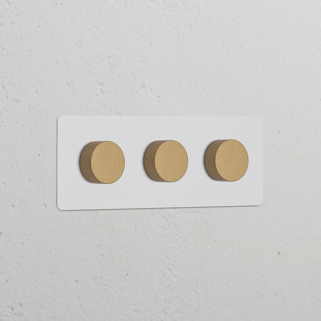 Interruttore Dimmer Triplo 3x – Pitturabile Ottone Antico