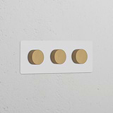 Interruttore Dimmer Triplo 3x – Pitturabile Ottone Antico