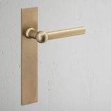 Harper Maniglia per porta fissa su placca lunga - Ottone Antico