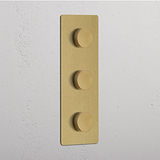 Interruttore Dimmer Multidirezionale Triplo 3x Verticale – Ottone Antico