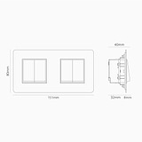 Interruttore a Bilanciere Doppio 4x – Pitturabile Ottone Antico Bianco