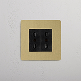 Modulo Singolo 2x Bipasso - Ottone Antico Nero
