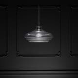 Brookfield Lampadario Grande in Vetro Scanalato - Nichel Lucido