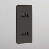 Interruttore Verticale Doppio a Levetta in Bronzo con 4 Leve - Design Elegante