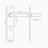 Apsley Maniglia per porta con placca lunga, molla e serratura Euro – Bronzo
