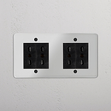 Modulo Doppio 4x Bipasso - Trasparente Nero