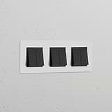 Interruttore a Bilanciere Triplo 6x – Pitturabile Bronzo Nero