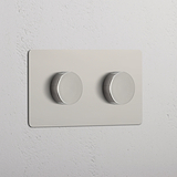 Interruttore Dimmer Multidirezionale Doppio 2x – Nichel Lucido