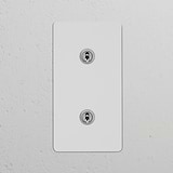 Interruttore a Levetta Doppio Verticale 2x – Pitturabile Nichel Lucido