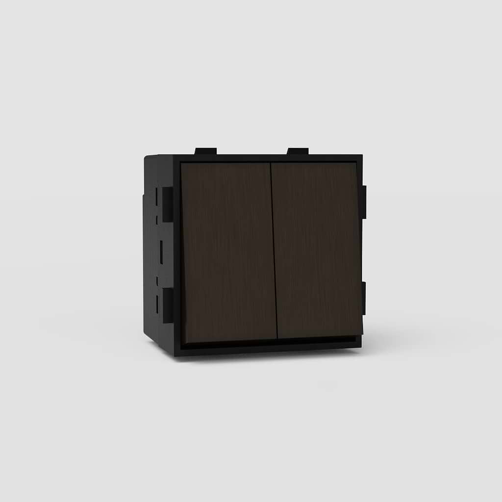 Interruttore Oscillante Doppio Intermedio in Bronzo Nero EU - Strumento Controllo Luce Completo