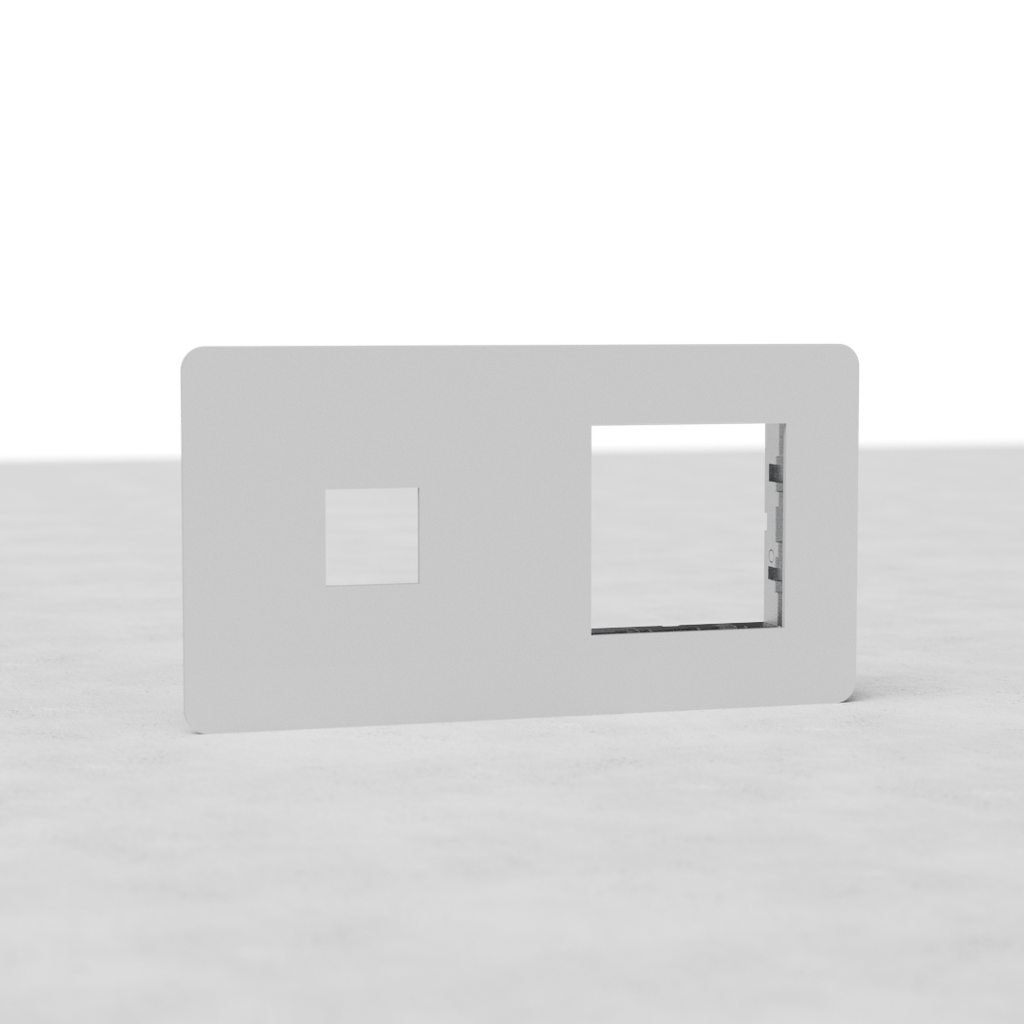 Placca Interruttore + Modulo 45mm 2x + Keystone EU – Pitturabile