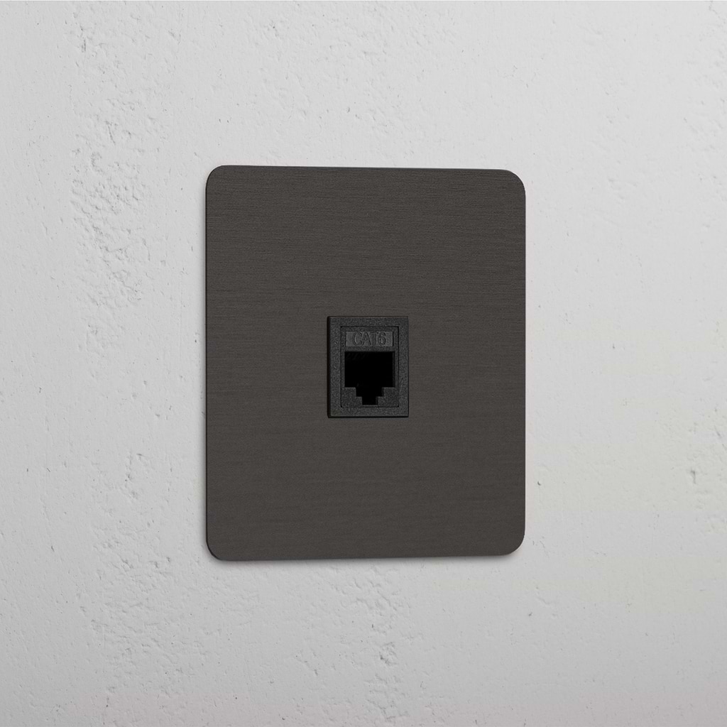 Modulo RJ45 Singolo in Bronzo Nero - Connessione di Rete Affidabile